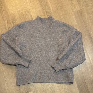 Vici Gray Cowl Neck Sweater with Relaxed Fit and Soft Texture